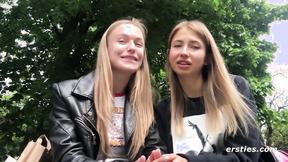 ”Ersties - Sexy Blonde Babes Take Turns Getting Each Other Off”