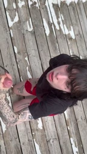 Alt girl gives a spitty blowjob and swallows- Silk Shadows