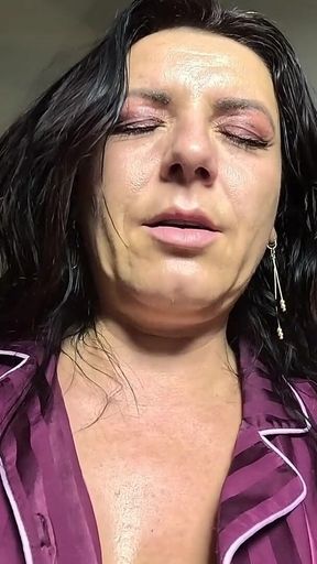 Breath Holding in Satin Pajamas - Puffy Cheeks, Red Face & Intense Struggle