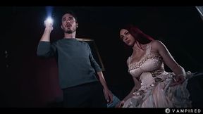 Male Vampire Bondage - Mesmerized Wife Draining Cum Out of Tied Up Husband COCK