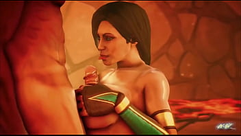 Mortal Kombat | Jade rides dick tries anal and gets cum on her tits