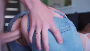 Rough Fucking Stepsister Doggystyle in Ripped Jeans
