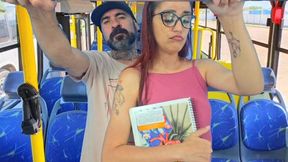 Bus-bound student enjoys public ravaging courtesy of mysterious passenger's enthusiastic thigh work