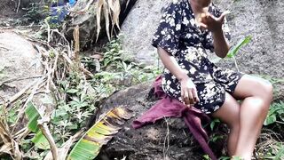 hiking inside the ebony forest with a cameroonian pornstar - Ebony african women fantasy