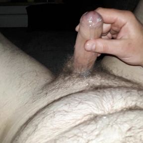 Latenight cum - huge load of creamy cum my hairy belly