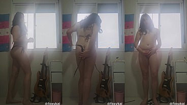 Trans Goddess Smoking, stripping, and masturbating