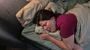 Milf doggy cumming and woken cum surprise