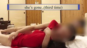 i took my student in a red knit mini dress and ponytail to an inn in the countryside.