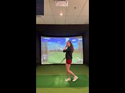 Using my lush at the Golf Simulator!! I think it affected my swing 😂