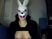 Bunny May Pt2! May shows you inside her bunny mask and her rubber body!