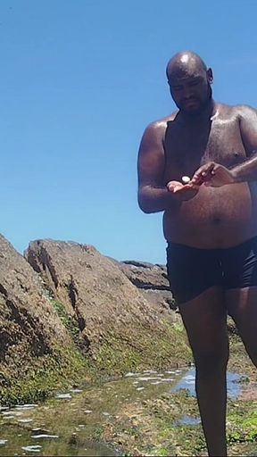 Tanning My Hairy Body and Gg on the Apoador's Stone in Rj