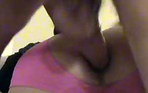 Blonde tgirl takes massive creampie