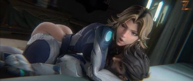 Invisible Woman Riding Mr. Fantastic on Top