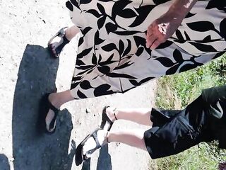 Walk with grandma in Birkenstocks