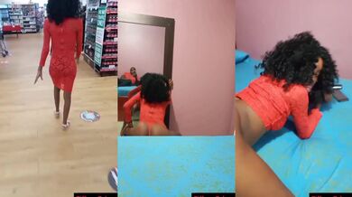 Milf slut walk in Trinidad Tobago supermarket behind the scenes