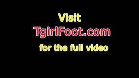 Gorgeous TS twirling toes in solo scene