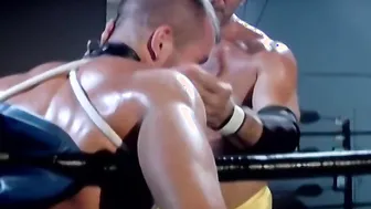 Hairy Bryce Pierce dominates smooth jock with nipple play and bondage