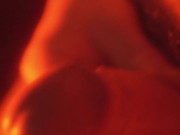 A man touches himself gently