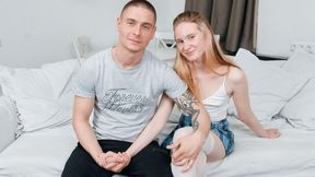 Beauty teen blonde Julia A looks very nice in the missionary pose