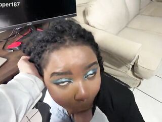 Black Secretary Wishes a Promotion so Her Boss Drilled Her Throughout a Petite Gap in Her Petticoat