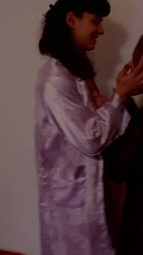 Slutty wife cheating her husband in a long and rough threesome