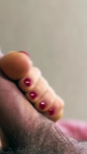 Good Morning Wet Blowjob, Red Pedicure Footjob & Cum on Tits