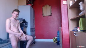 British Chase Parker Shoots His Load After Riding His Dildo