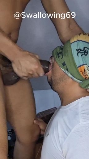 A Guy with a Huge Black Cock Fucks My Mouth