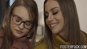 Step-Parents Discipline and Dominate Teen with Big Ass and Blowjob