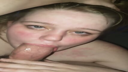 blonde teen deepthroats