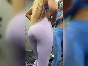 Gym girls flashing their boobs and ass