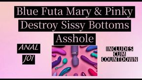 Blue Futa Mary and Pinky Destroy Sissy Bottoms Asshole