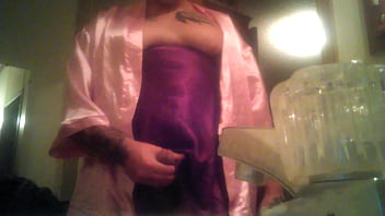 My satin crossdressing and makeup fetish