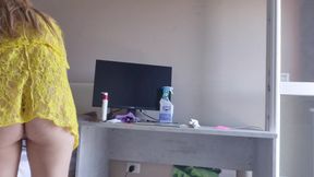 Cleaning the Table Without Underwear