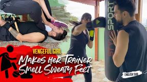 Nara makes boxe trainer clean her sweaty feet after training (1080 EN-sub) - Foot Domination - Foot Smelling - Foot Domination - Foot Fetish - Foot Humiliation