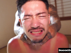 DILF Damian unloads huge creamy flood deep inside Tezros ass