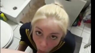 German Blonde Amateur's Deep Throat Blowjob