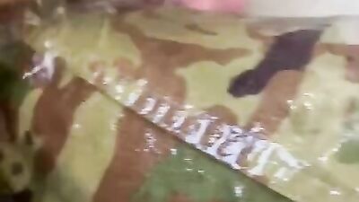 First piss-pee video! Watch while army specialist gets in a tub in uniform and begins to wet himself!