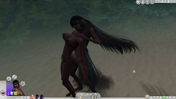 sims 4 shemale whores with extremely long hair on tropical sex island compilation