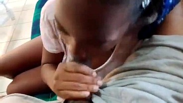 Tongue Action Ebony Slut Deepthroats Her Boyfriend Big Dick On His Stepsister Cock
