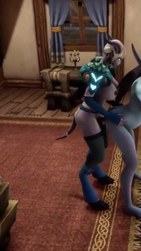 Shemale demon fuck pregnant elf in front of the fireplace