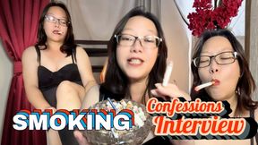 Thicc Asian MILF Smoking Thigh High Socks : Smoking Confessions + Filthy Ashtray