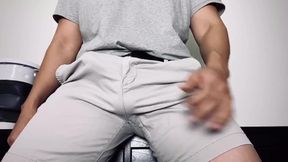 Tie My Dick and Balls, Put in My Tight Shorts and Moan!