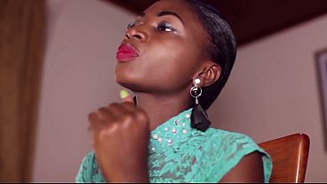 Cameroonian pornstar Romain gets publicly fucked during his Cameroon National TV interview in front of viewers and moans loudly