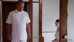 Japanese MILF with big tits gets a good massage