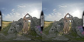 Hot Tattoo Model Brille Masturbating With Dildo And Hitachi Vibrator In Ancient Ruins Risky Public
