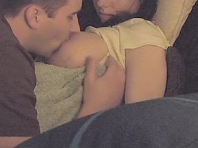 Sucking a hot MILF's big lactating G cup tits