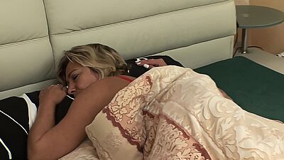 Napping Mature In Red Stockings Fucked By Stepson