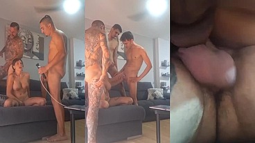 For my wife's birthday I give her an orgy with 4 guys, they fuck her hard, double penetration