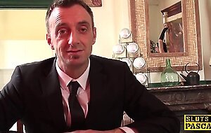 Squirting british subject gets throatfucked